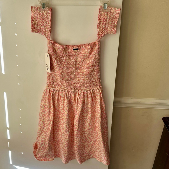 Women's Keep it Sweet Billabong Floral Smocked Babydoll Mini Dress S NEW - Picture 8 of 8